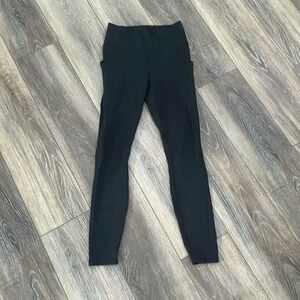 Small Fabletics Pure Lux Black Leggings With Side Pockets